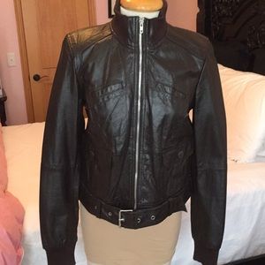 Zara TRF bomber leather jacket - L